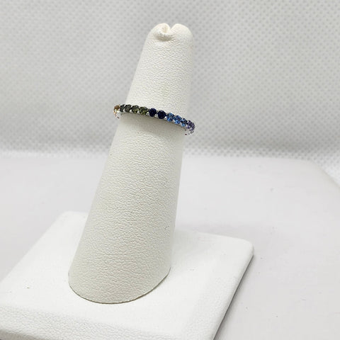 Brand New Sterling Silver 925 Multi Color Eternity Ring