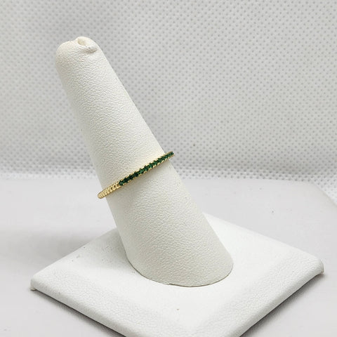 Brand New Sterling Silver 925 Green Gold Ring