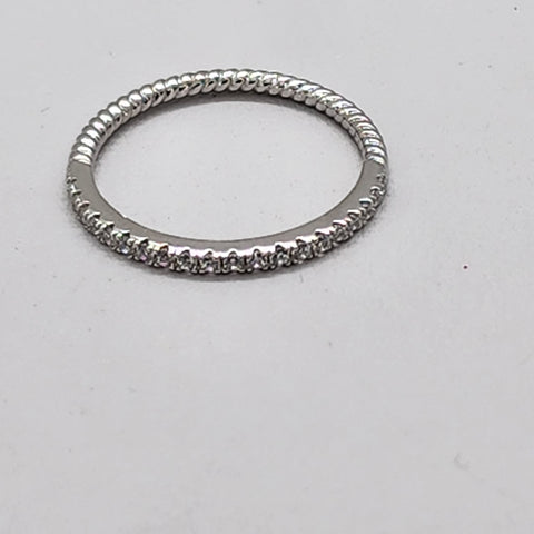 Brand New Sterling Silver 925 Twist Silver Cz Ring