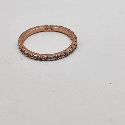 Brand New Sterling Silver 925 Rose Gold Cz Ring