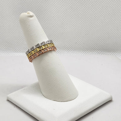 Brand New Sterling Silver 925 3 pcs Tri Color Ring