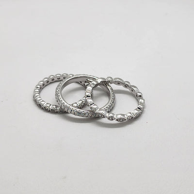 Brand New Sterling Silver 925 Silver Color 3pcs Ring