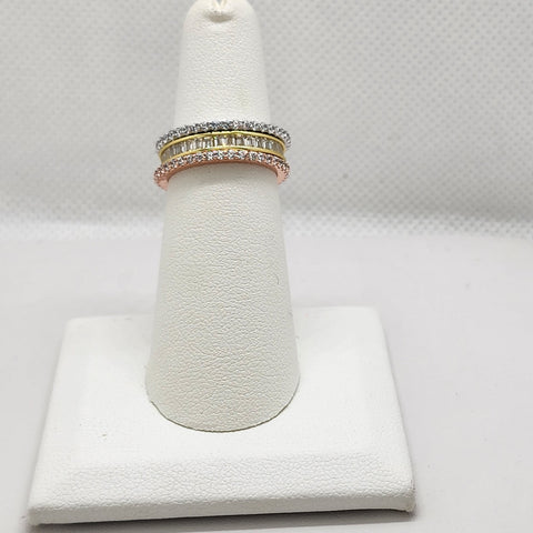 Brand New Sterling Silver 925 Tri Color Ring