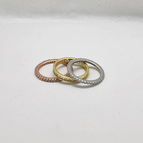 Brand New Sterling Silver 925 Tri Color Ring