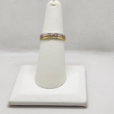 Brand New Sterling Silver 925 Tri Color Ring