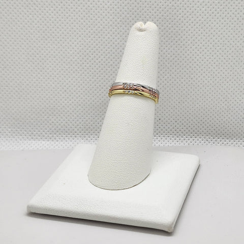 Brand New Sterling Silver 925 Tri Color Ring