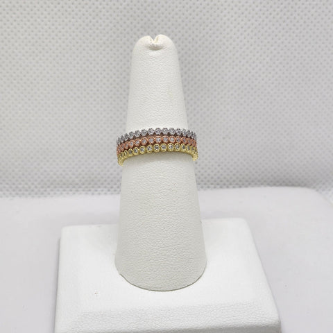 Brand New Sterling Silver 925 Tri Color Ring