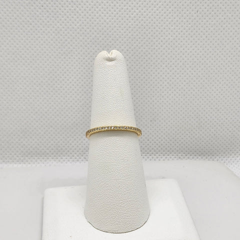 Brand New Sterling Silver 925  Gold Eternity Ring