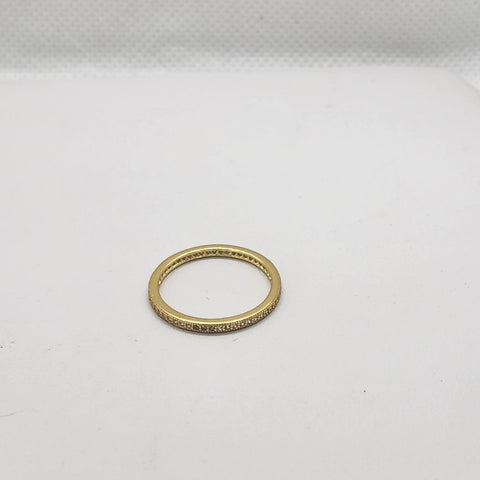 Brand New Sterling Silver 925  Gold Eternity Ring