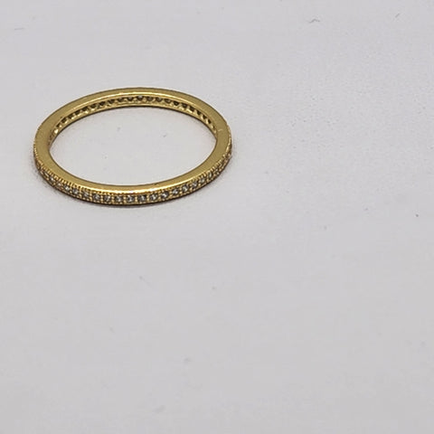 Brand New Sterling Silver 925  Gold Eternity Ring