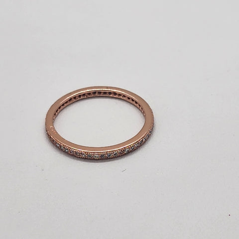 Brand New Sterling Silver 925 Rose Gold Eternity Ring