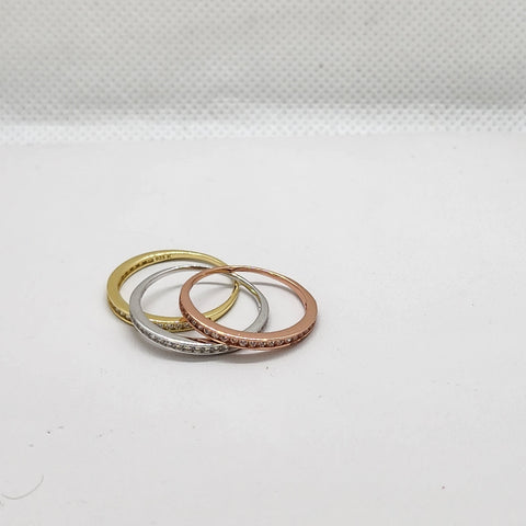 Brand New Sterling Silver 925 Tri Color  3pc Ring