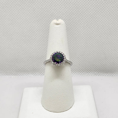 Brand New Sterling Silver 925  Round Multi Gemstone Ring