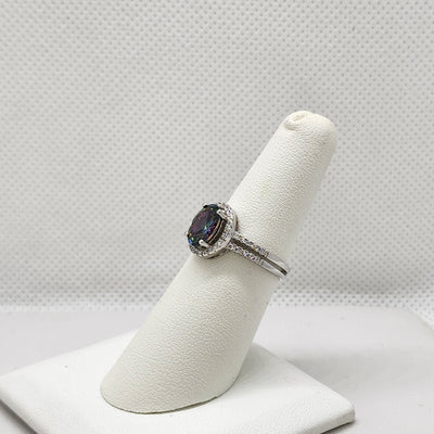 Brand New Sterling Silver 925 Multi Gemstone Oval Ring