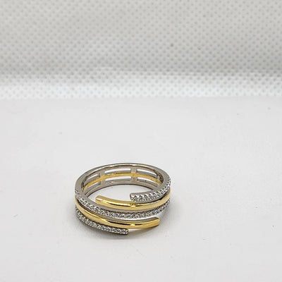 Brand New Sterling Silver 925 Two Tone Ring