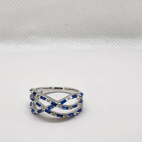 Brand New Sterling Silver 925 3 Crossover Ring