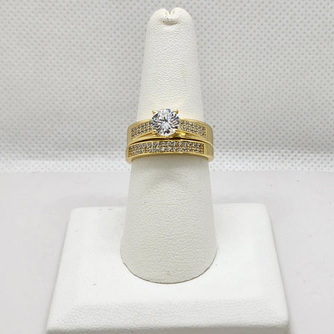 Brand New Sterling Silver 925 2 pcs Gold Ring