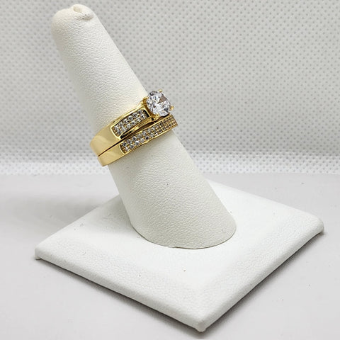 Brand New Sterling Silver 925 2 pcs Gold Ring