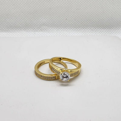 Brand New Sterling Silver 925 2 pcs Gold Ring