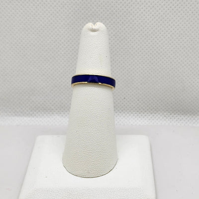 Brand New Sterling Silver 925 Blue Gold Band / Ring