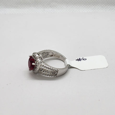 Brand New Sterling Silver 925 Red Heart Gemstone Ring