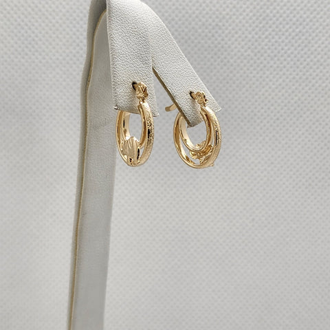 Brand New Brazilian 18k Gold Filled Elephant Hoop Earrings