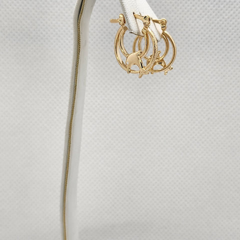 Brand New Brazilian 18k Gold Filled Dolphin Hoop Earrings