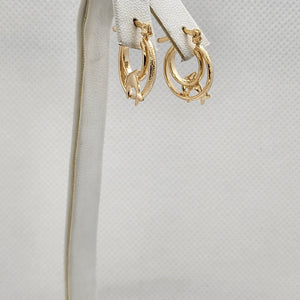 Brand New Brazilian 18k Gold Filled Dolphin Hoop Earrings