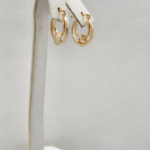 Brand New Brazilian 18k Gold Filled Seashell Hoop Earrings