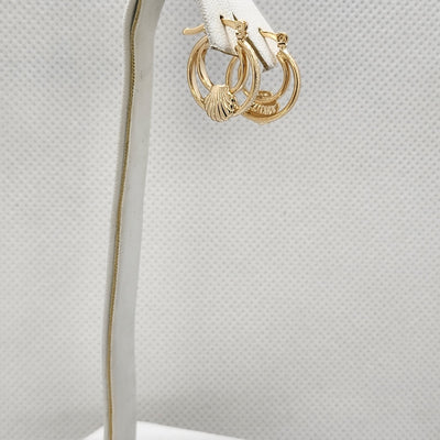 Brand New Brazilian 18k Gold Filled Seashell Hoop Earrings