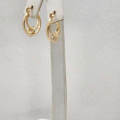 Brand New Brazilian 18k Gold Filled Seashell Hoop Earrings