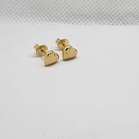 Brand New Brazilian 18k Gold Filled Heart Studs  Earrings