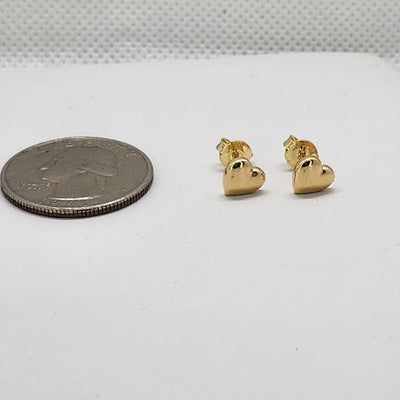Brand New Brazilian 18k Gold Filled Heart Studs  Earrings