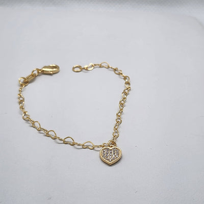 Brand New Brazilian 18k Gold Filled Hearts Bracelet