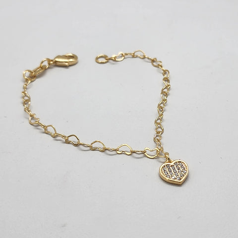 Brand New Brazilian 18k Gold Filled Hearts Bracelet