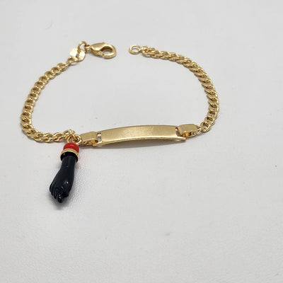 Brand New Brazilian 18k Gold Filled Azabache Bracelet