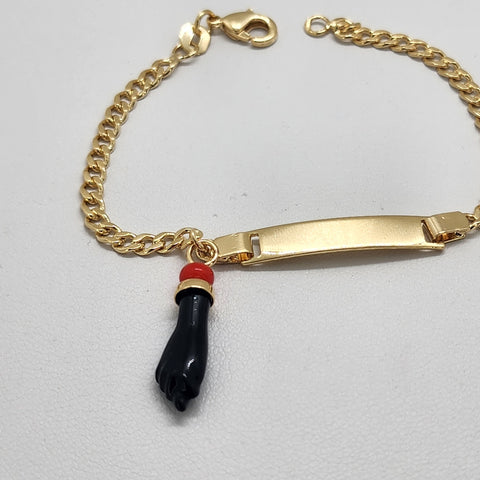 Brand New Brazilian 18k Gold Filled Azabache Bracelet