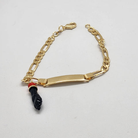 Brand New Brazilian 18k Gold Filled Azabache Bracelet