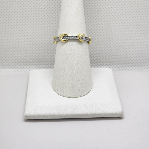 Brand New Sterling Silver 925 Gold/Silver Cz Stones band / Ring