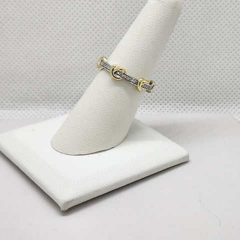 Brand New Sterling Silver 925 Gold/Silver Cz Stones band / Ring