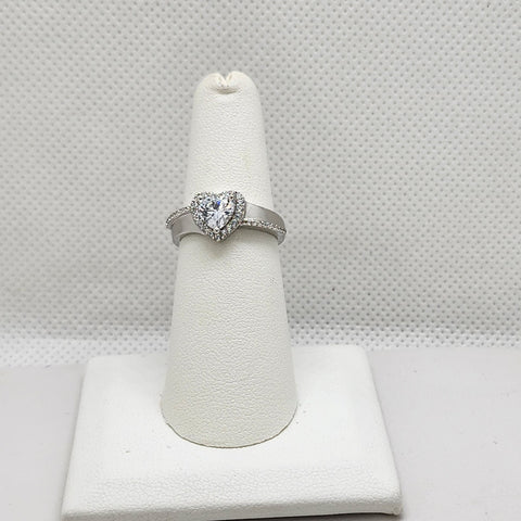 Brand New Sterling Silver 925 Heart Gemstone Ring