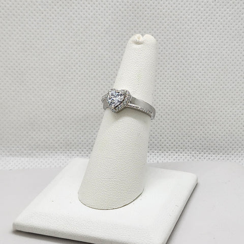 Brand New Sterling Silver 925 Heart Gemstone Ring