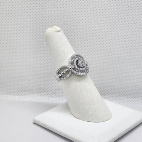 Brand New Sterling Silver 925 Round Cz Ring