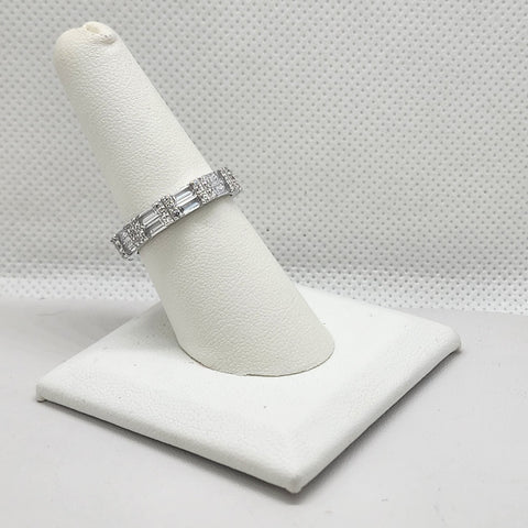 Brand New Sterling Silver 925 White Gemstone & CZ Ring