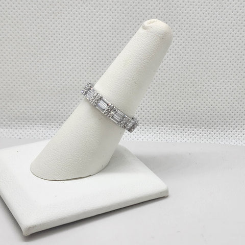 Brand New Sterling Silver 925 White Gemstone & CZ Ring