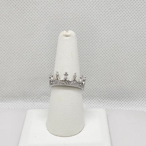 Brand New Sterling Silver 925 Crown Cz Stone Ring