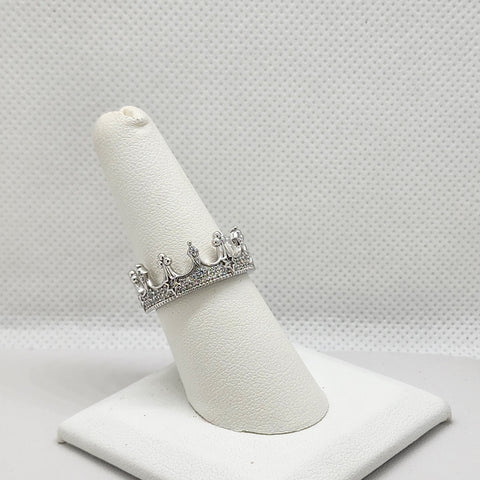 Brand New Sterling Silver 925 Crown Cz Stone Ring