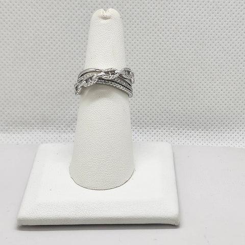 Brand New Sterling Silver 925 Crossover Ring