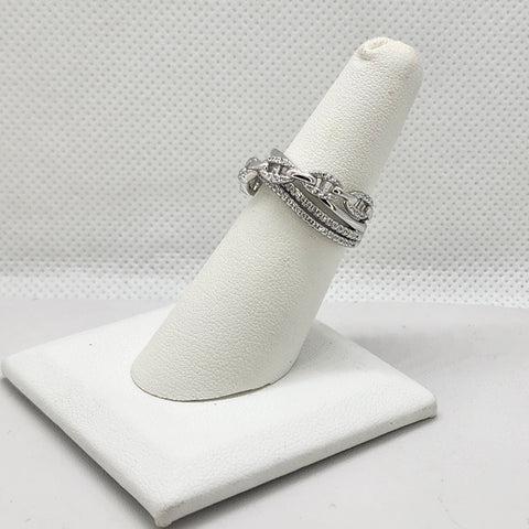 Brand New Sterling Silver 925 Crossover Ring