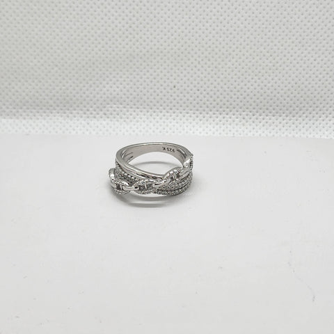 Brand New Sterling Silver 925 Crossover Ring